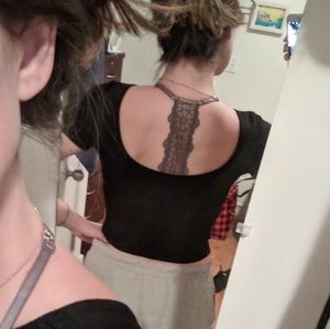 Aritzia scoop back low back cropped tee